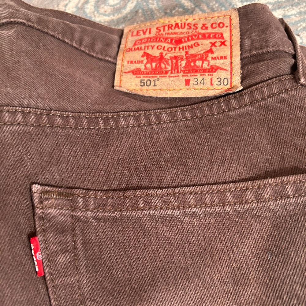 Levi's Men's Dark Brown 501 Pants